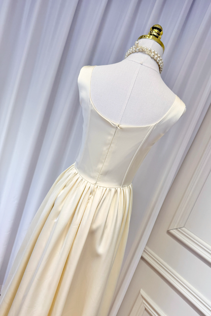 White Ribbon Long Dress