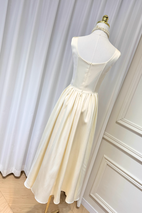 White Ribbon Long Dress