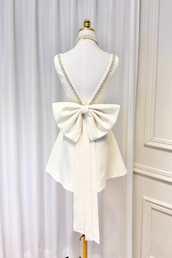 White Ribbon Dress