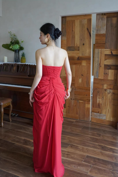 Red Eva Tube Long Dress
