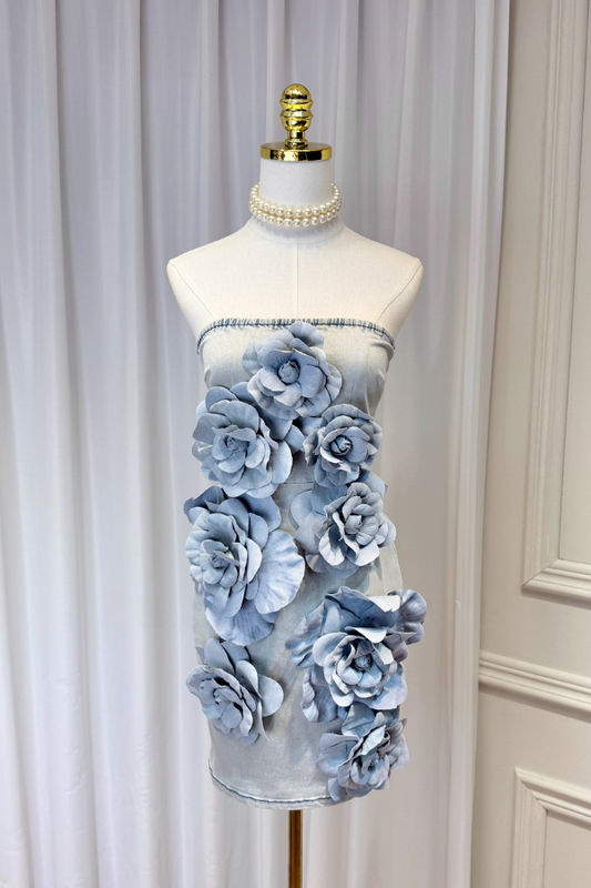 Flower Denim Dress