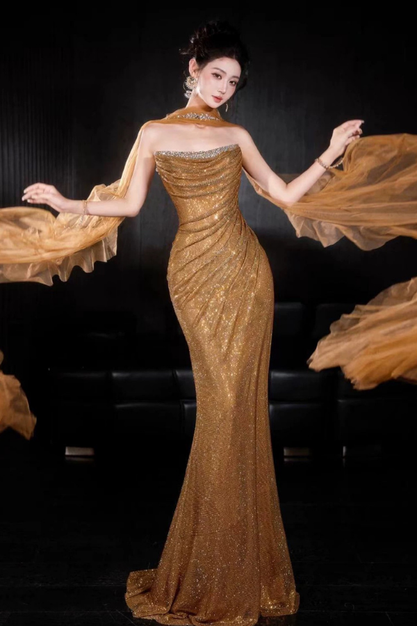 Gold Lotus Gown