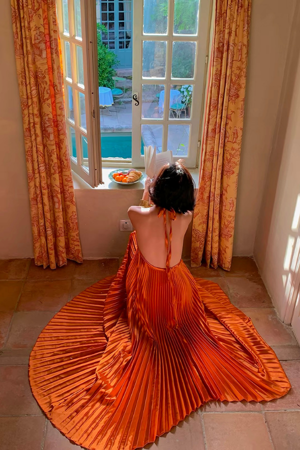 Orange Ezra Long Dress