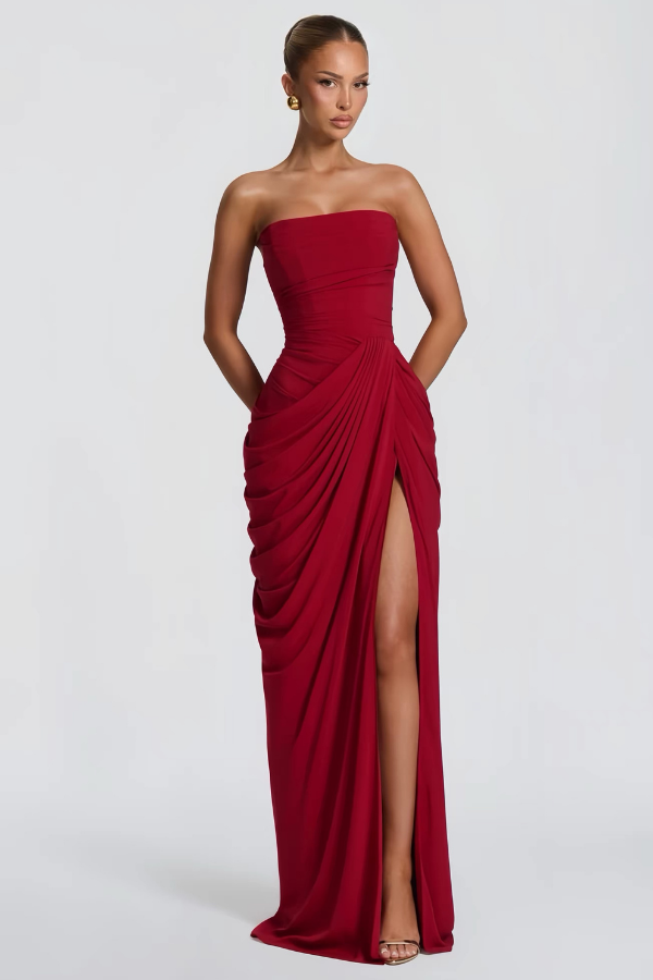 Red Eva Tube Long Dress