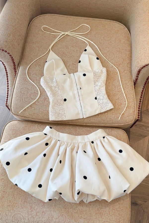 White Polka Dots Christy Set