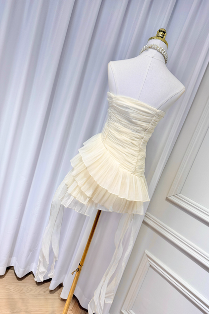 White Black Ribbon Dress