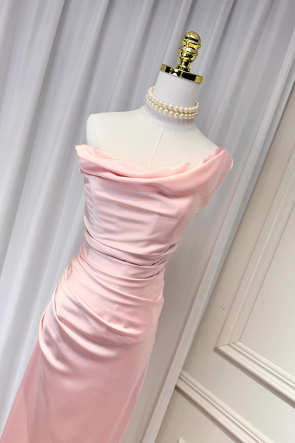 Pink Camille Silk Long Dress