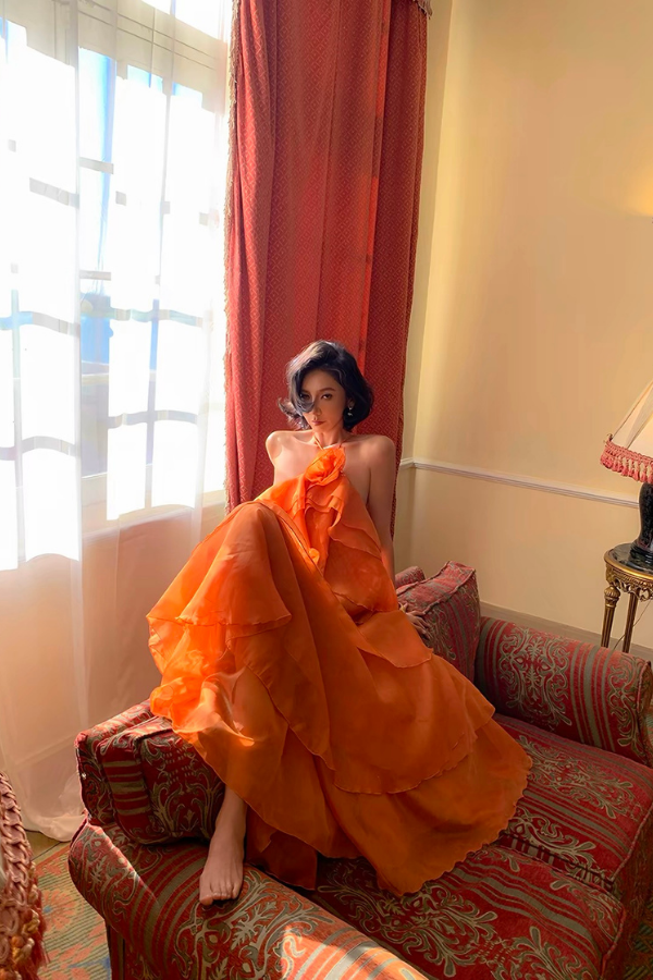 Orange Reese Long Dress
