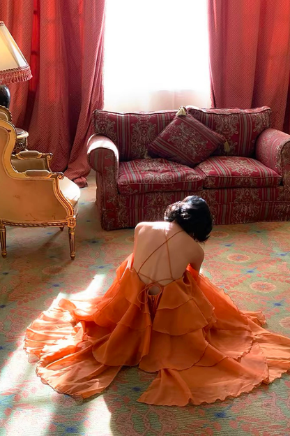 Orange Reese Long Dress