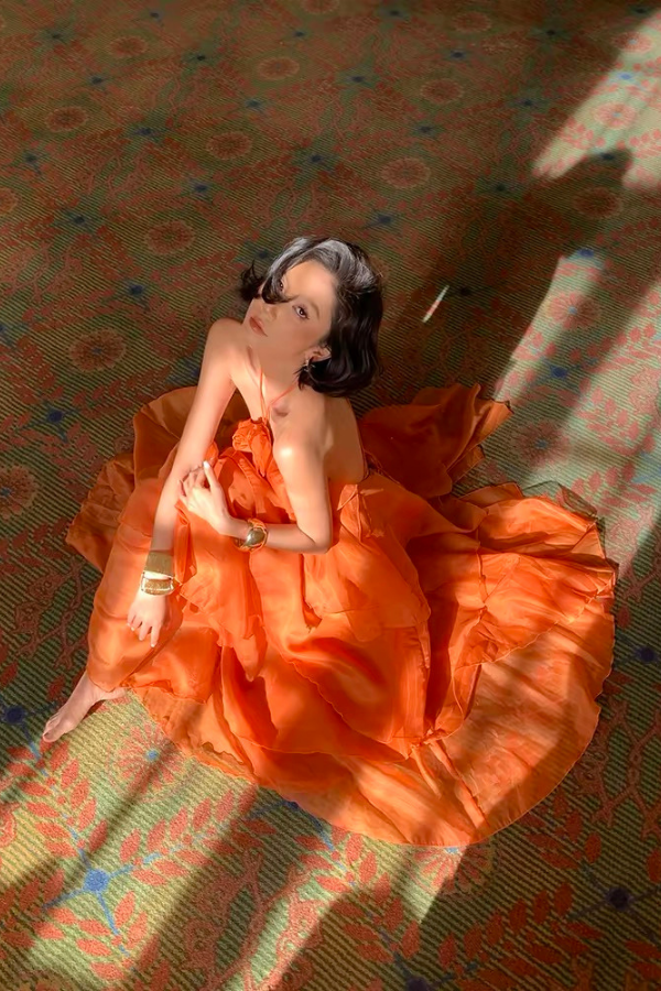 Orange Reese Long Dress