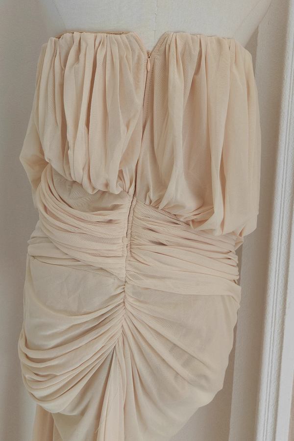 Beige Tube Long Dress