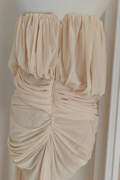 Beige Tube Long Dress