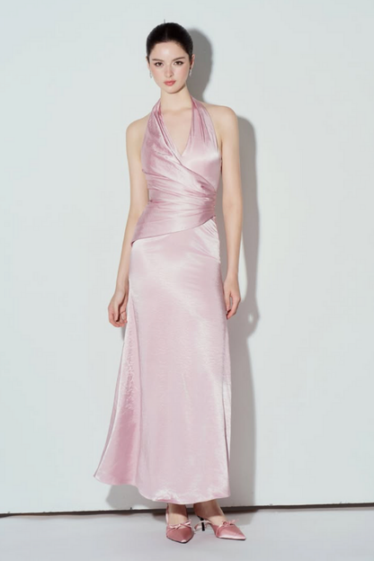 Pink Miliora Satin Long Dress