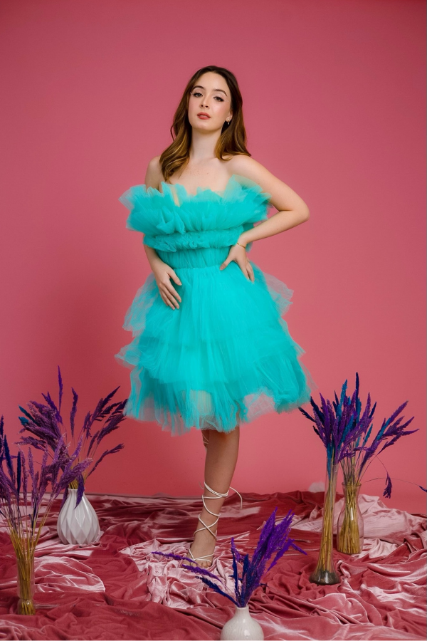 Turquoise Blue Tulle Dress