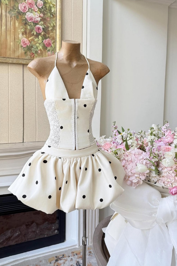 White Polka Dots Christy Set