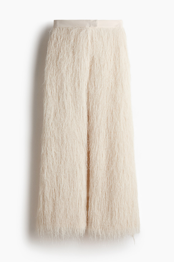 Beige Fringe Pants