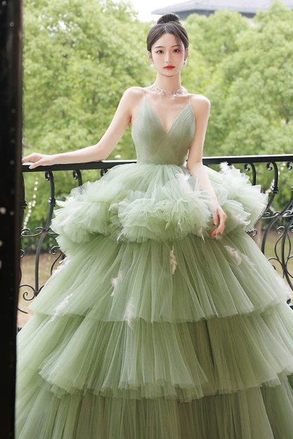 Green Tulle Ballgown