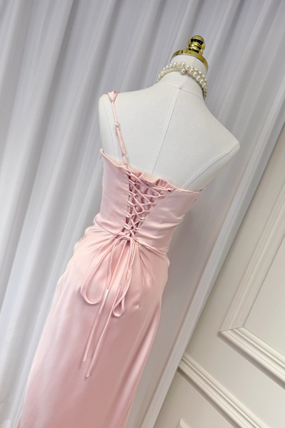 Pink Camille Silk Long Dress