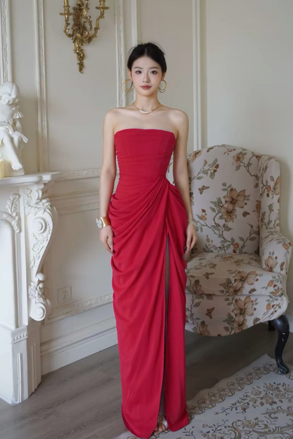 Red Eva Tube Long Dress