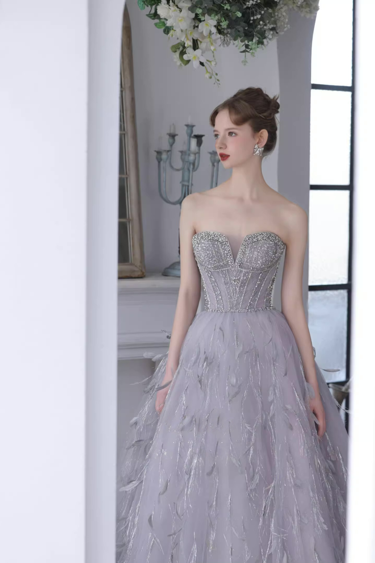 silver dress with fur allieapplegath on LTK