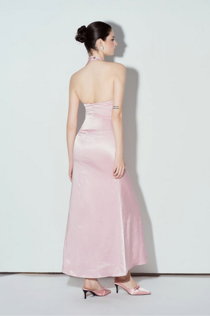 Pink Miliora Satin Long Dress