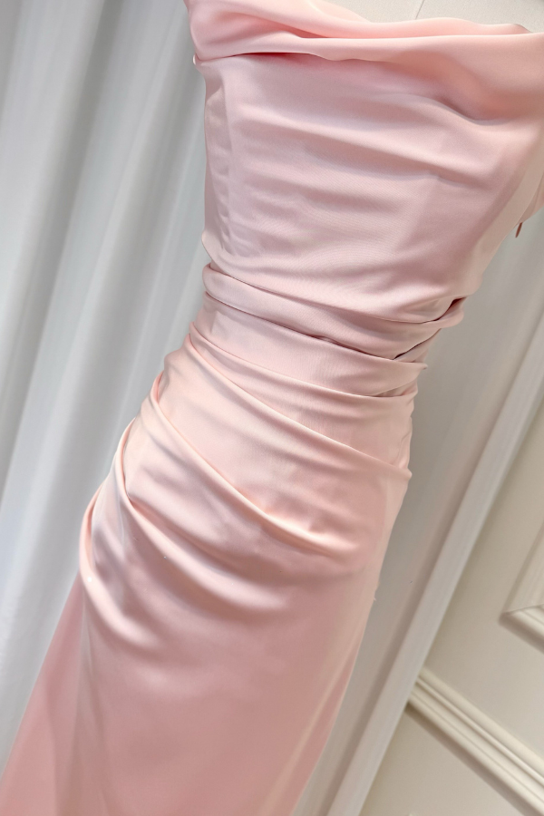 Pink Camille Silk Long Dress