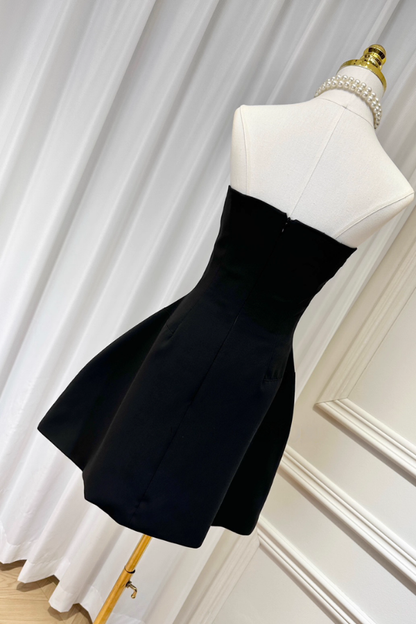 Black Tube Dress with Rhinestones
