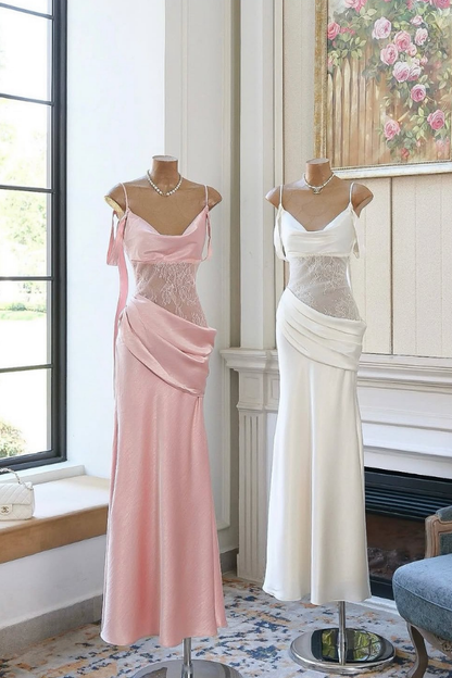 Pink Cathy Silk Long Dress