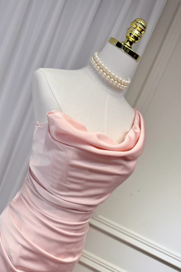 Pink Camille Silk Long Dress