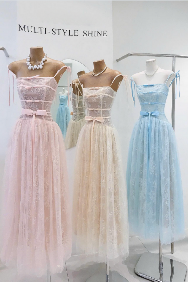 Pink Lace Long Dress