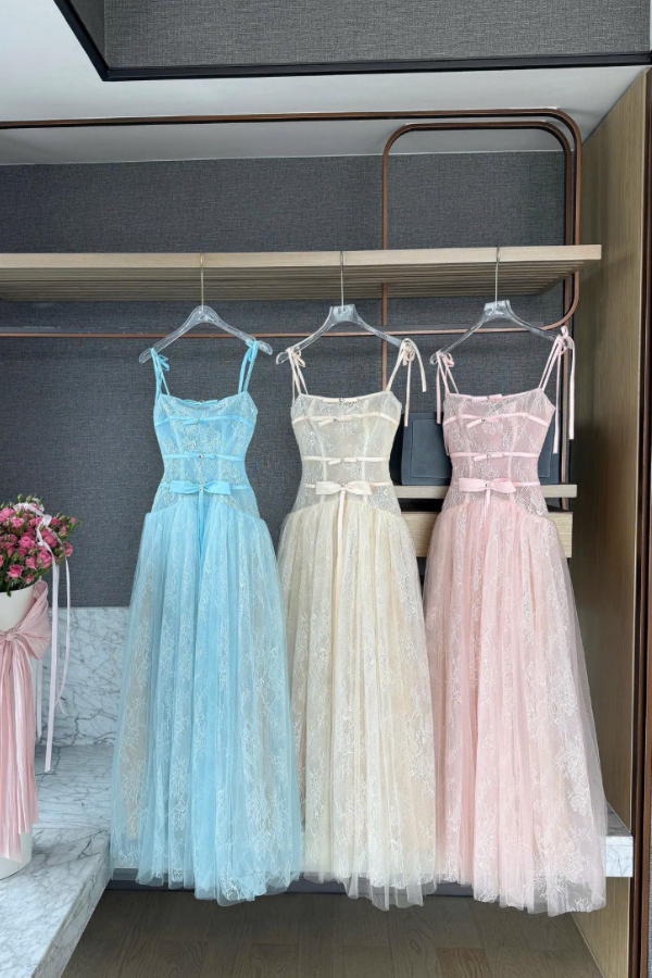 Pink Lace Long Dress