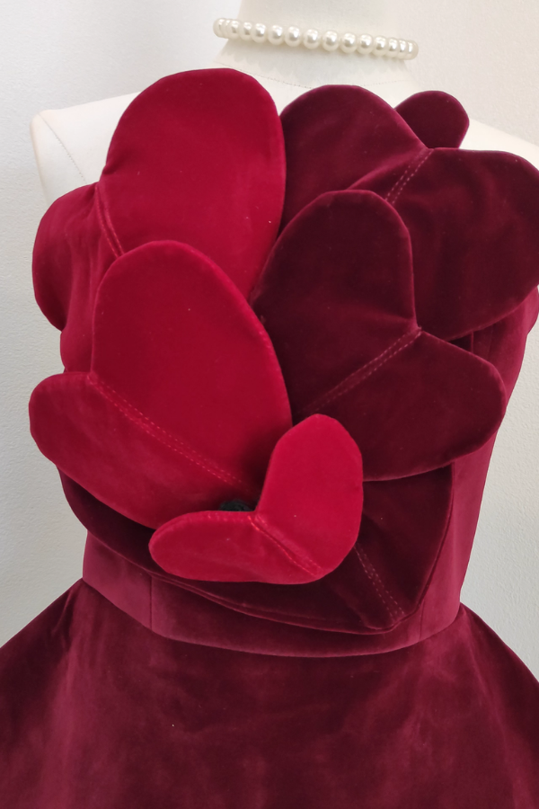Red Heart Velvet Cocktail Dress