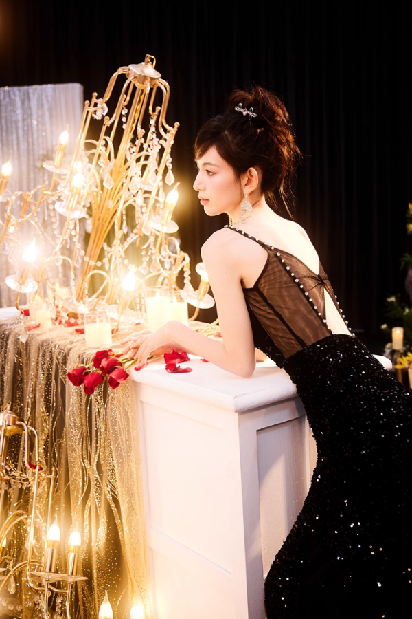 Black Sequin Long Dress