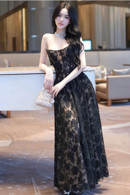 Black Lace Long Dress