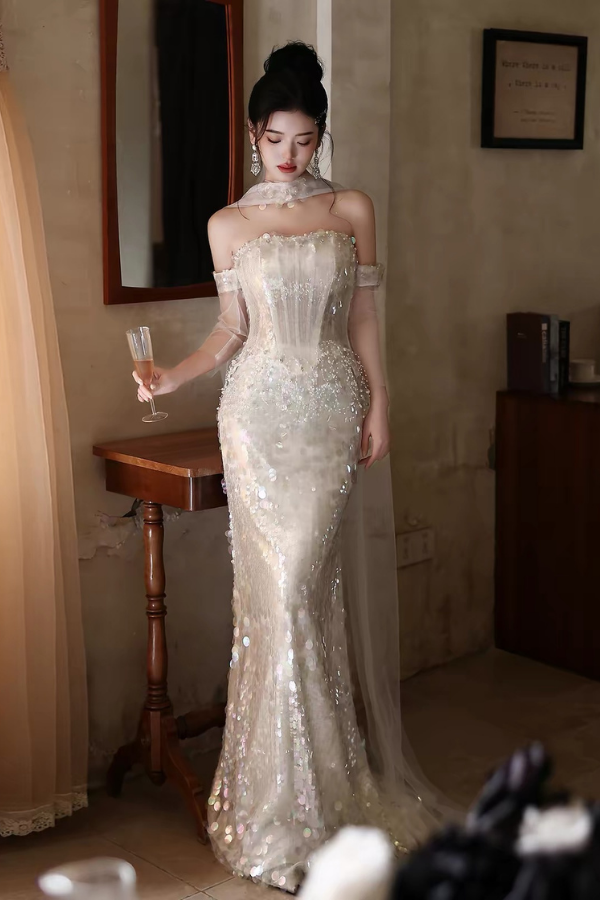 White Iris Long Gown