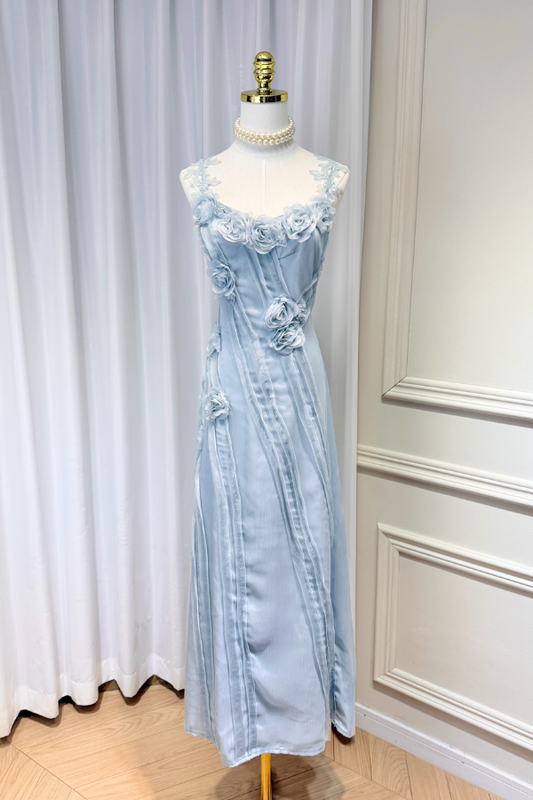 Blue Flower Long Dress