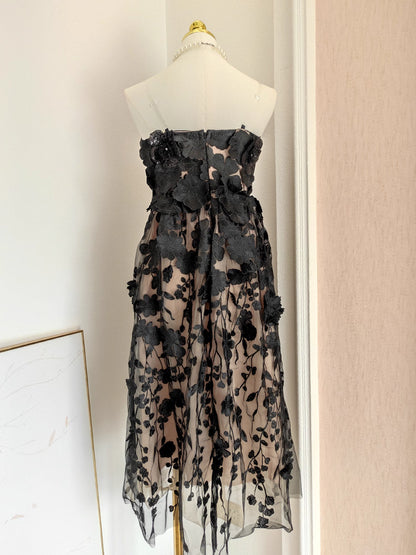 Black Lace Tube Dress