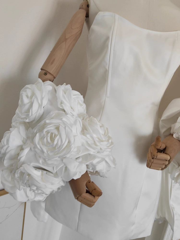 White Tube Dress with Floral Shawl