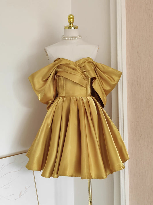 Gold Off Shoulder Dress