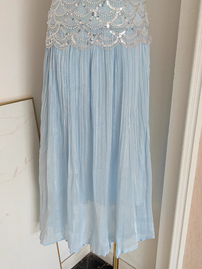 Light Blue Sequin Long Dress