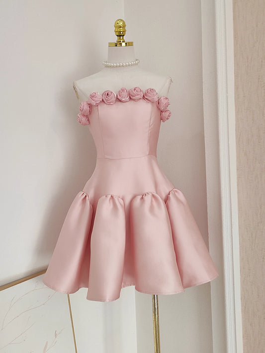 Pink Flower Tube Dress