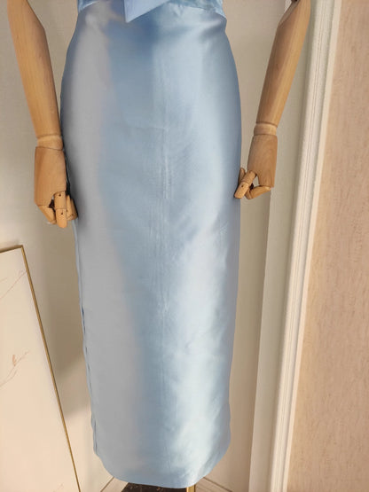 Blue Ribbon Satin Dress