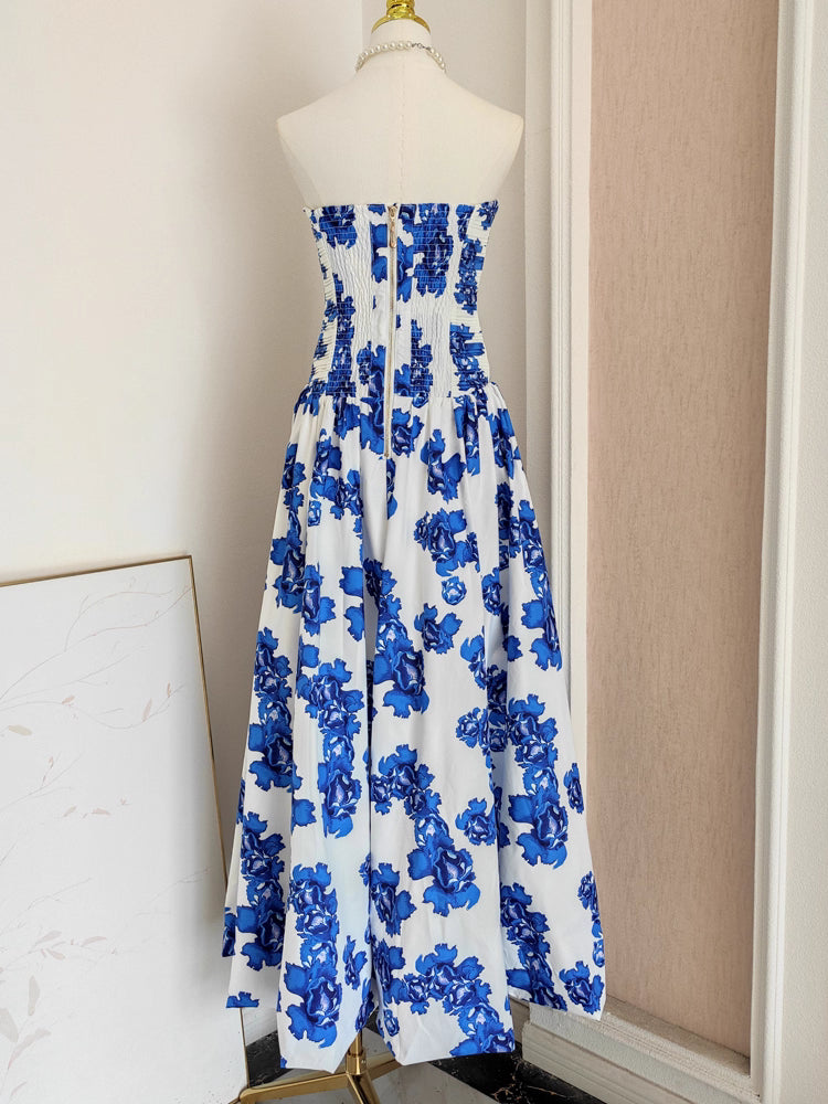 Blue Flower Long Dress