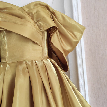 Gold Off Shoulder Dress