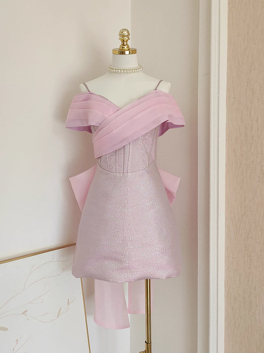 Pink Off Shoulder Dress
