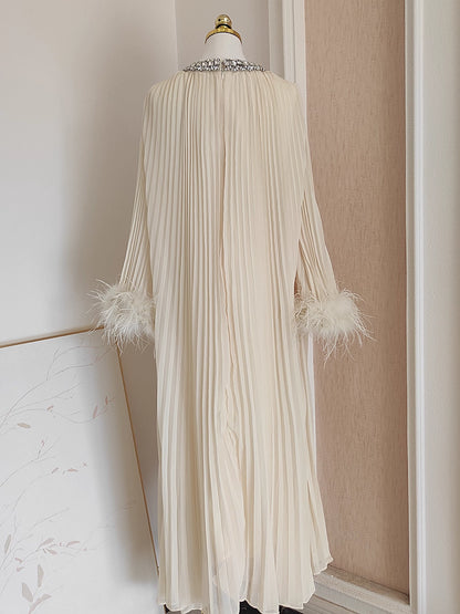 Beige Long Sleeve Dress