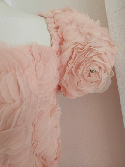 Peach Flower Long Dress