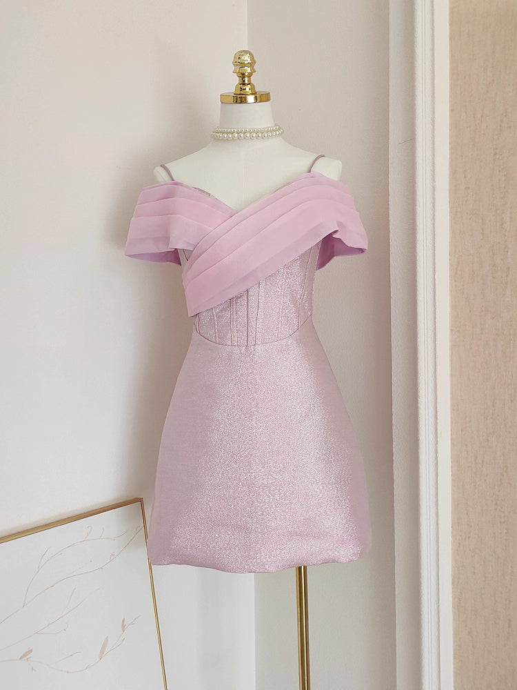 Pink Off Shoulder Dress