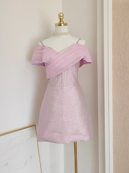 Pink Off Shoulder Dress