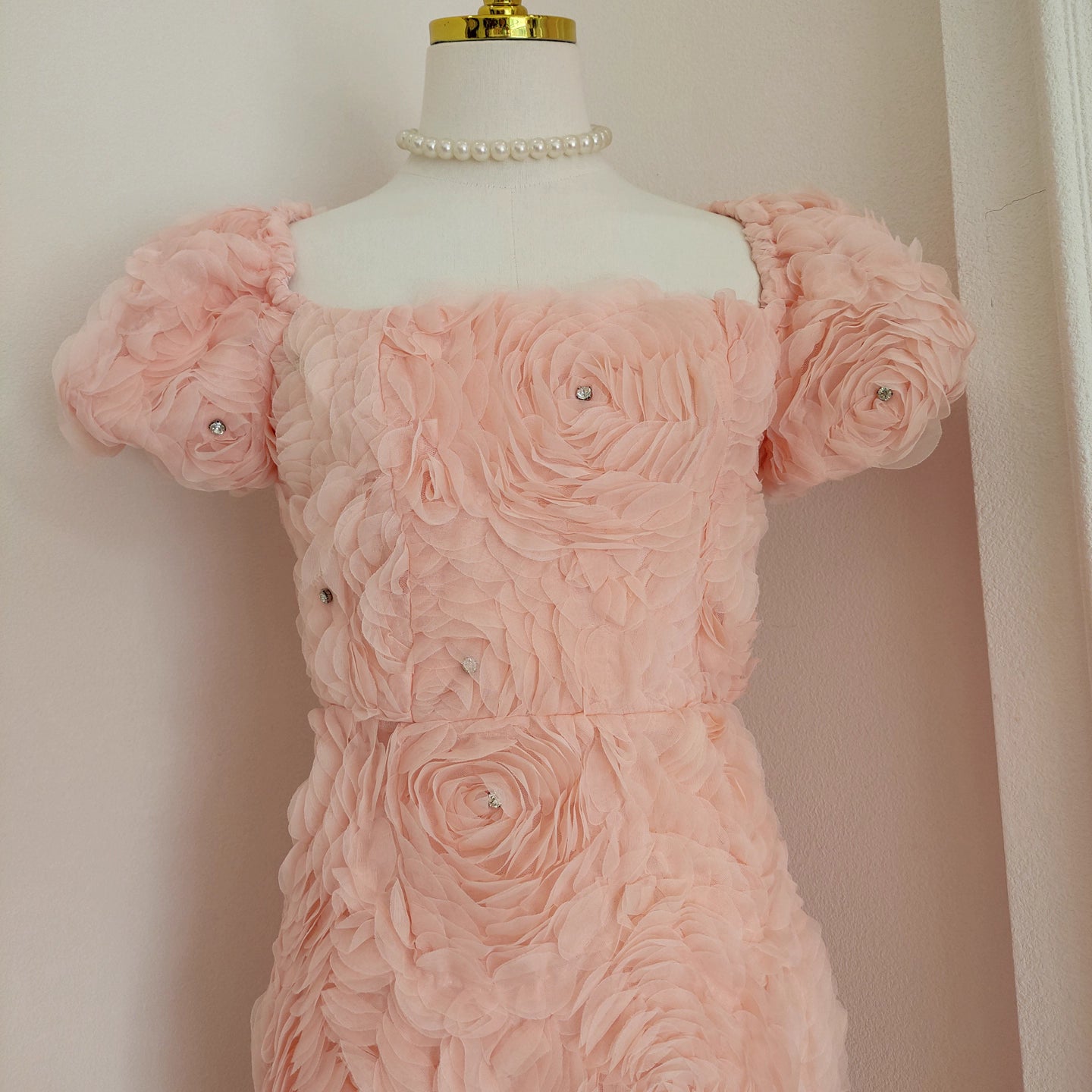 Peach Flower Long Dress